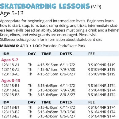 Roselle Park District Official Skateboard Lessons conducted by Skate Lessons Chicago. Parkside Park