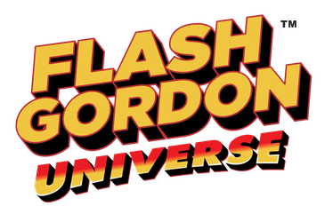 Flash Gordon Universe logo in bold yellow and red.