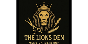 The Lions Den Men's Barbershop Logo