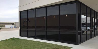 OFFICE WITH DARK WINDOWS