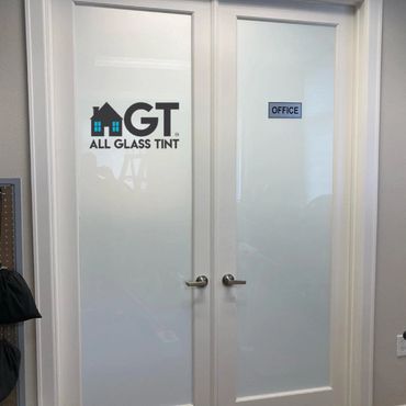 Glass doors with frost window tint