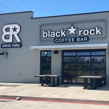 Coffee shop with dark tinted windows