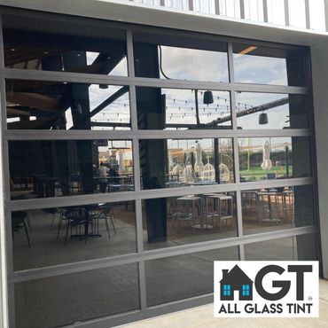 Garage windows tinted dark