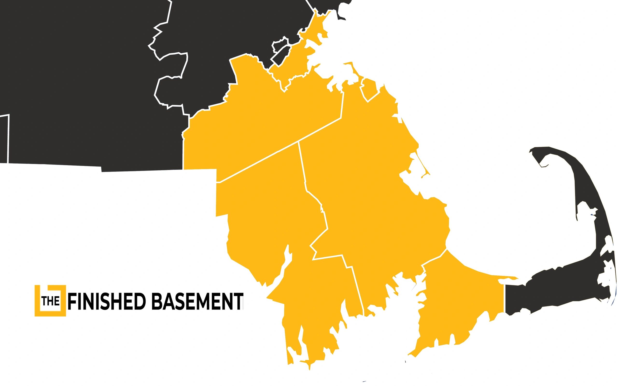 Map of The Finished Basement Service Area for Basement Remodeling