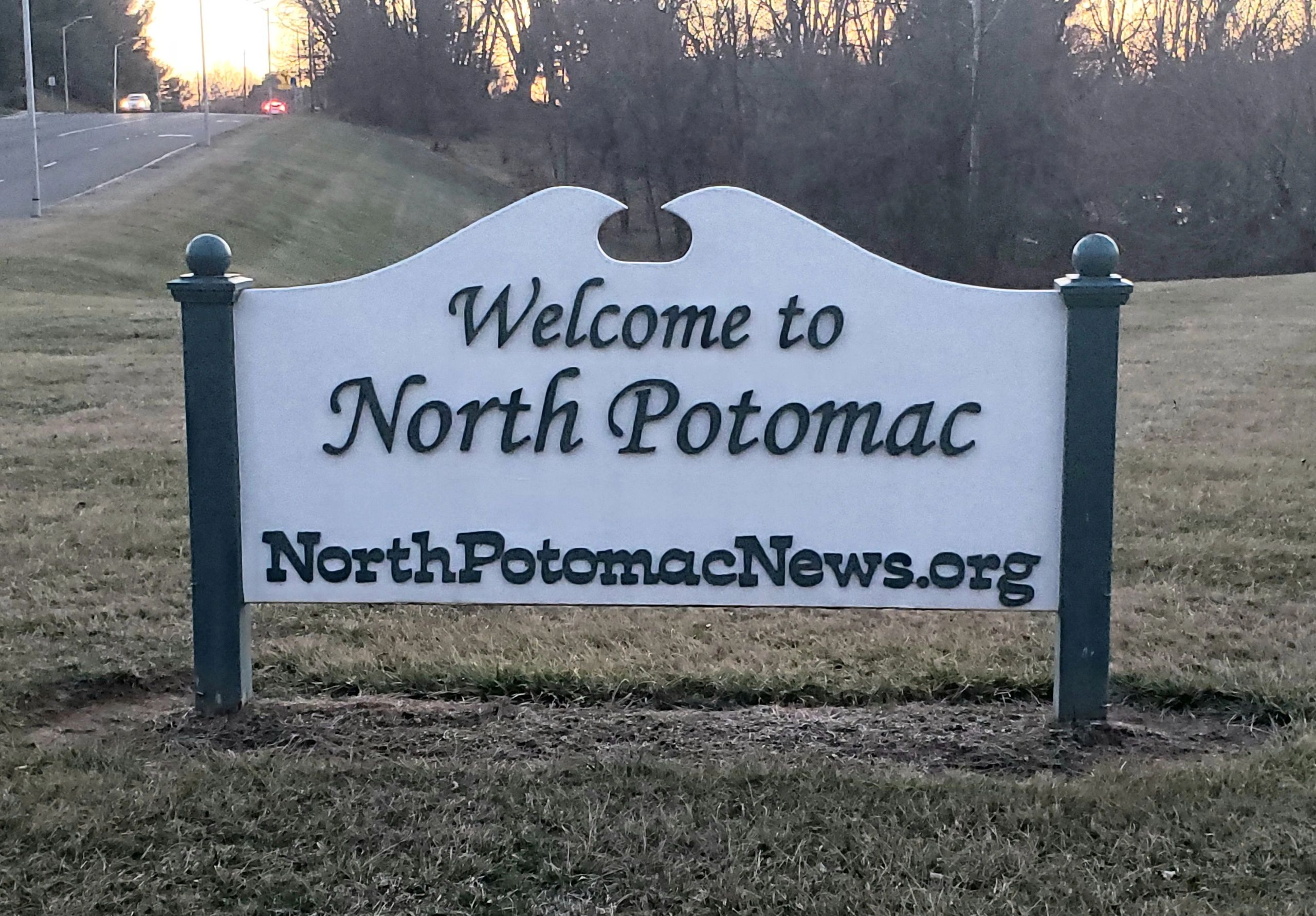 A sign installed that says welcome to north Potomac  MD