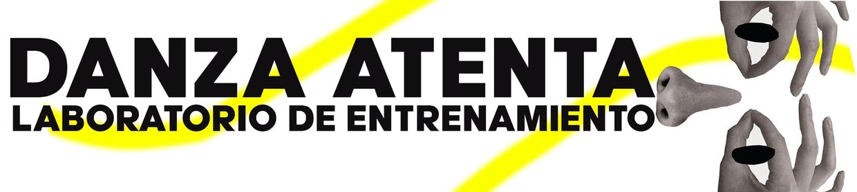 Logo for Danza Atenta training laboratory with bold text and abstract hands and nose design.