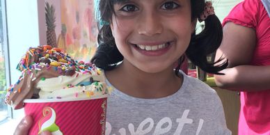 Summer Campers enjoying ice cream treats at Zen Summer Camp in Ottawa