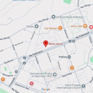 Map showing Místo tance in Prague, Czechia.