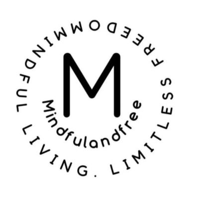 Circular logo with letter M and mindful living text.