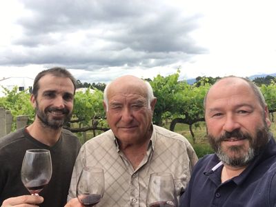 Martín Crusat (Adega do Vimbio), "Quín" Álvarez, and Dominique Roujou de Boubée (Terroir en Botella)