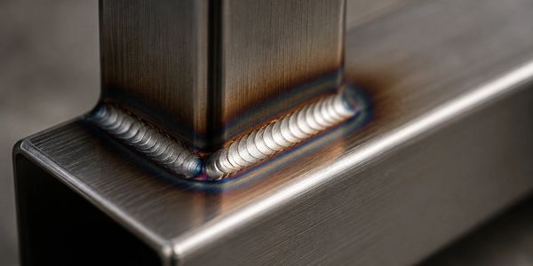 Close-up of a clean, precise metal weld.