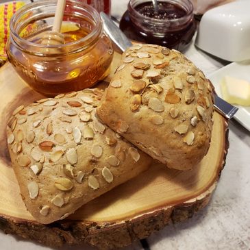 Pumpkin Seed Dinner Bread Roll Old German Bakery Hoboken NJ healthy Hearty NON-GMO Eat Clean