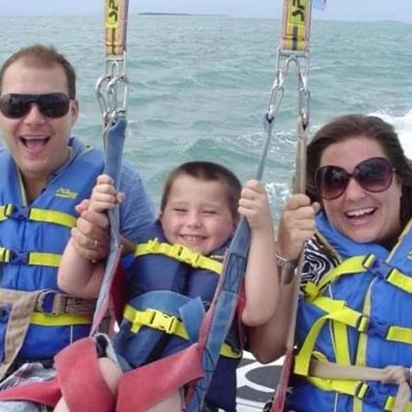 The Ivanov Family enjoying parasailing.