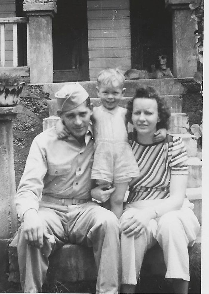 Russell, Lucille, and Larry - July 1944 before Russell went overseas