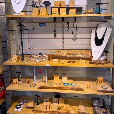 Bees handmade jewelry on the display