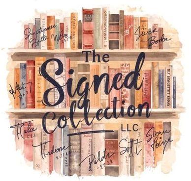 The Signed Collection logo showing a bookshelf with signatures.