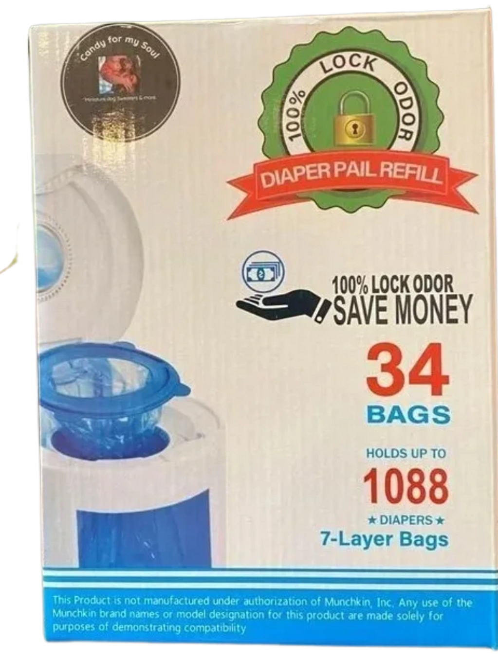 Munchkin Diaper Pail Compatible Bags