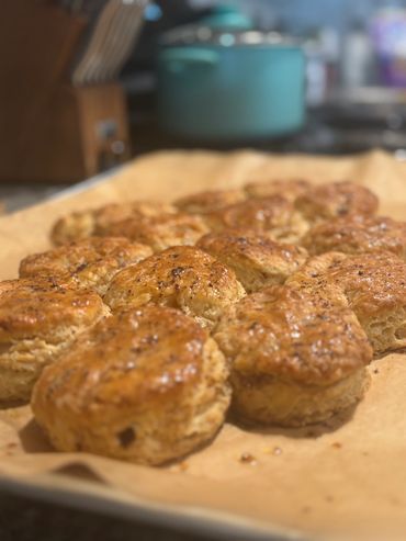 Honey brown butter, buttermilk biscuits 