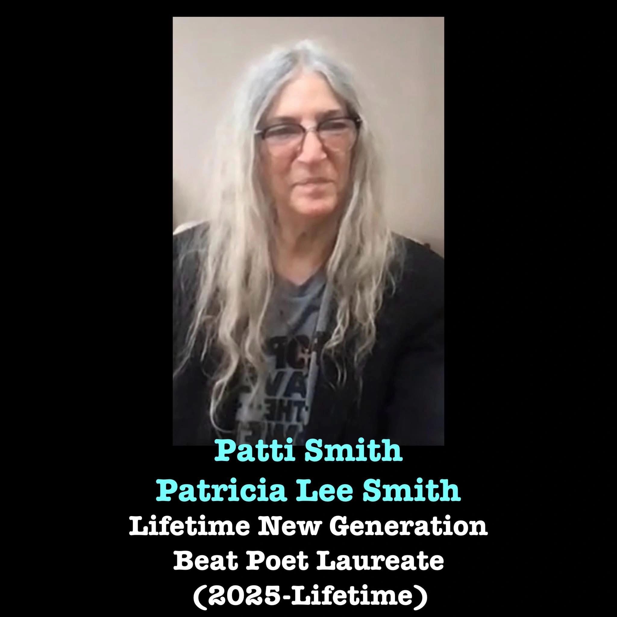 Patti Smith, is an American singer, songwriter, poet, painter, author, and photographer.
