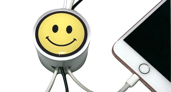 Smiley Charger Cord Holder Cell Phone