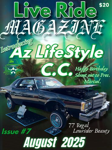 Cover of Live Ride Magazine featuring a 77 Regal Lowrider.