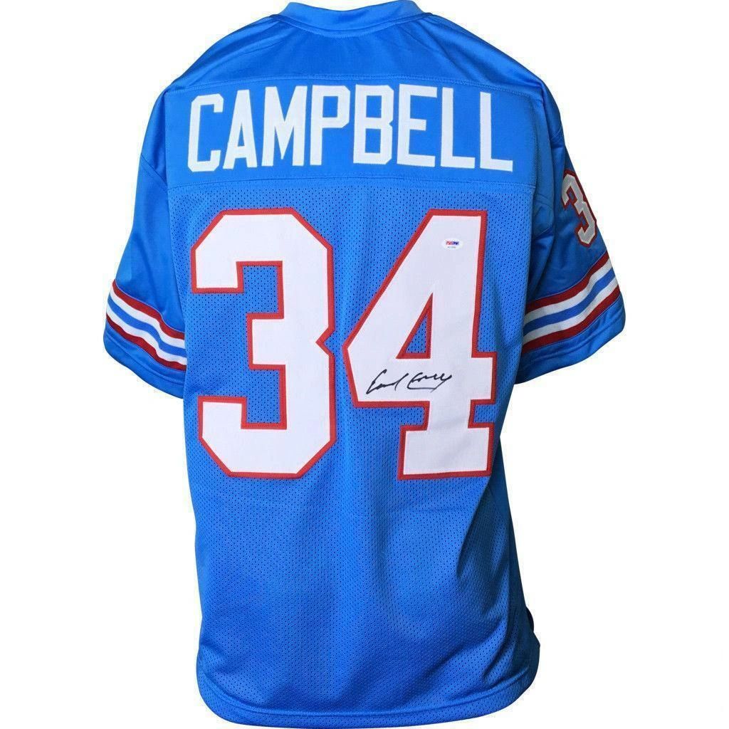 Earl Campbell Signed Houston Oilers Blue Custom Pro Style Jersey - JSA
