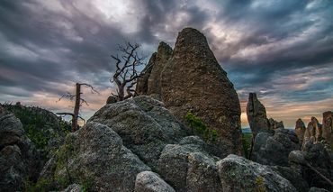 Custer State Park, South Dakota, USA, dark sky, twilight photography,