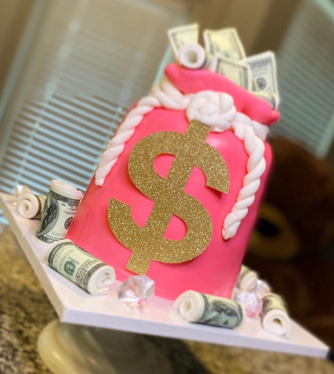 Money bag cake 
Comes in all colors 