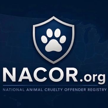 Logo for NACOR, National Animal Cruelty Offender Registry.