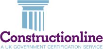 Constructionline logo with a government certification tagline.