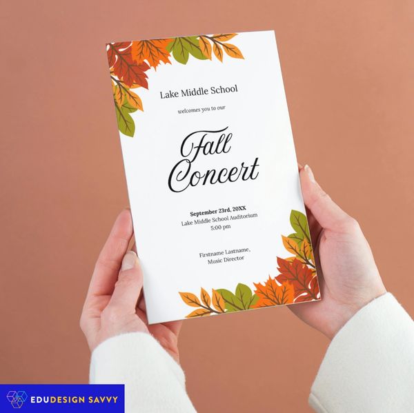 Autumn concert program template cover in color
