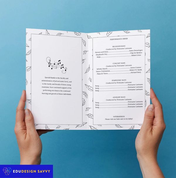 Autumn concert program template interior pages