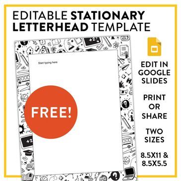 School-themed sketches letter-sized template perfect for any occasion or school project.