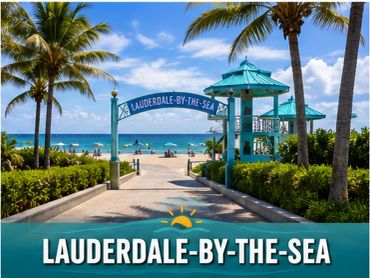 Scenic beach entrance at Lauderdale-by-the-Sea.