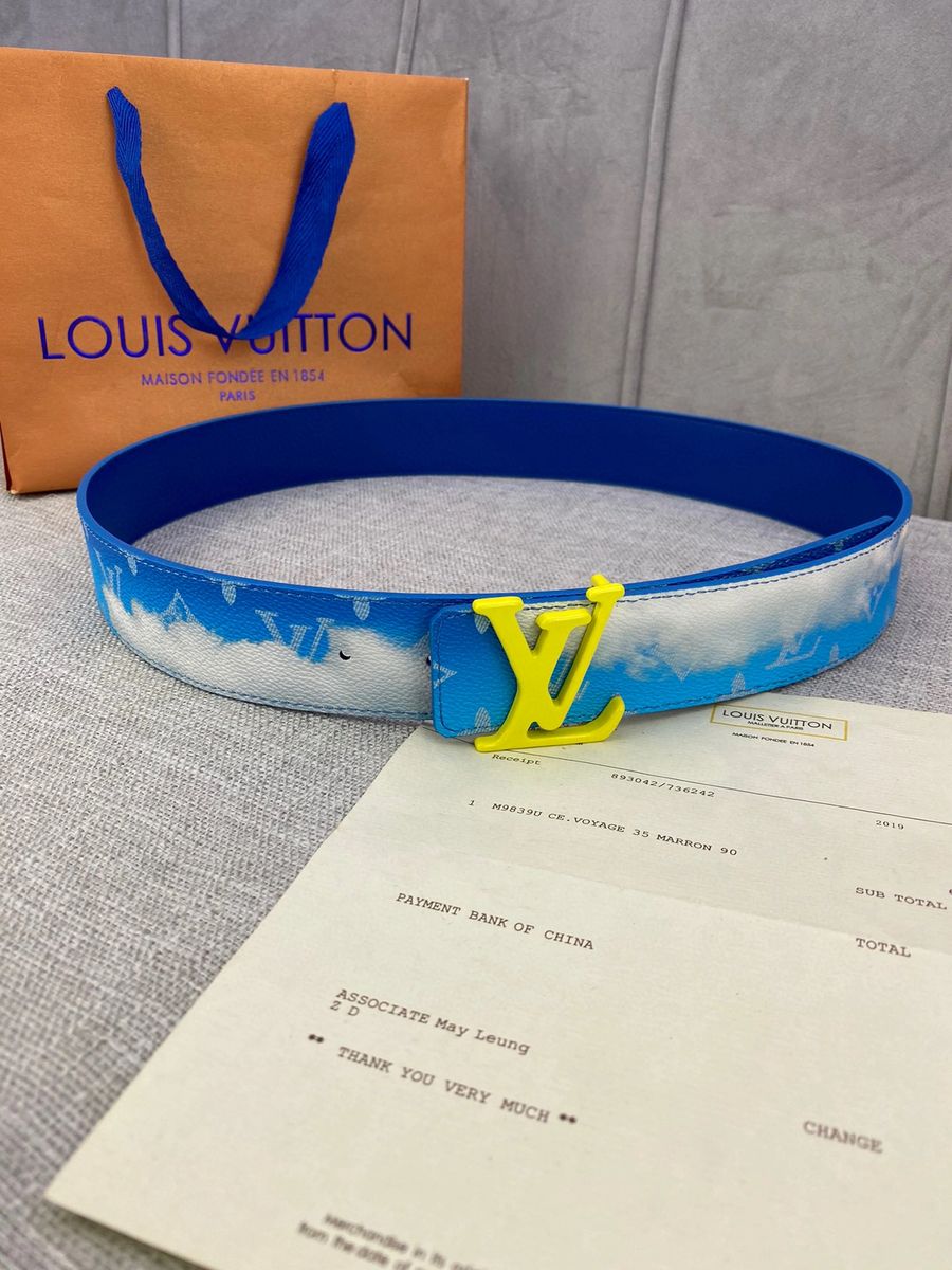 Louis Vuitton 2020 LV Shape Reversible Clouds 40 MM Waist Belt - Blue Belts,  Accessories - LOU402559