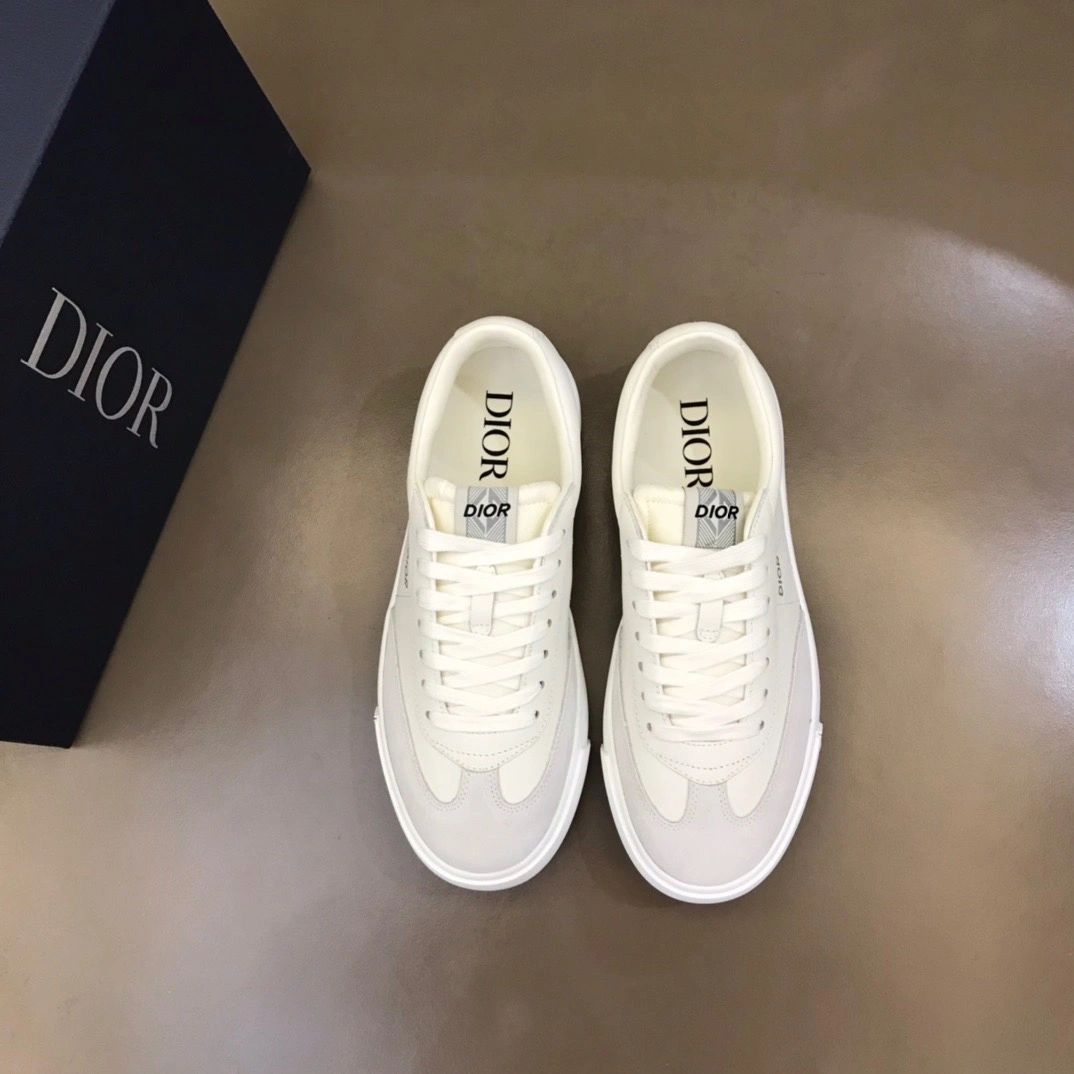 Dior B101 Sneaker Cream Smooth Calfskin and Greige Nubuck