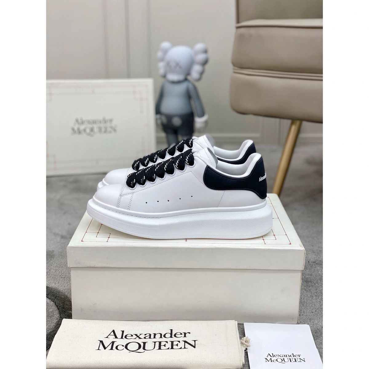 Alexander McQueen Oversized Sole Sneaker Black Laces