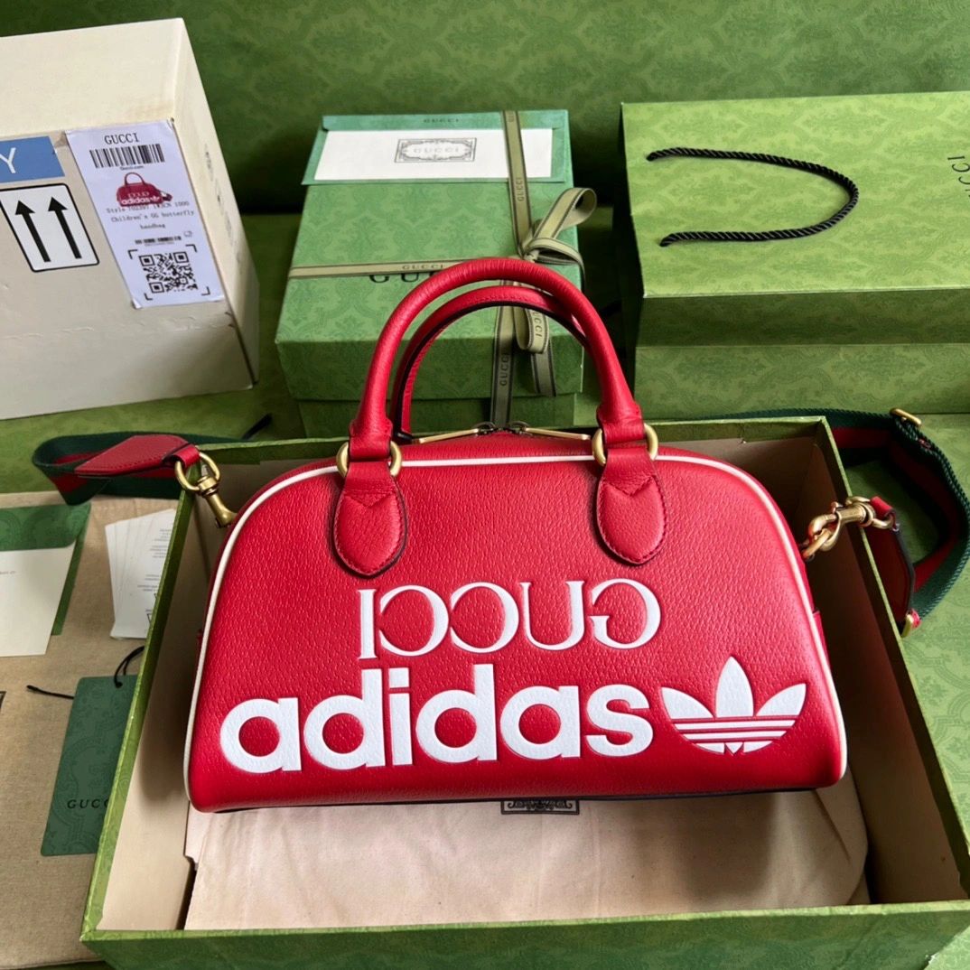 Adidas X Gucci Mini Duffle Bag Red