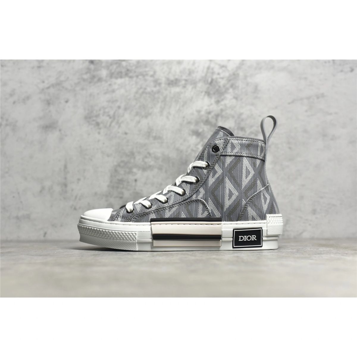 Dior B23 High Top Sneaker Gray CD Diamond Canva