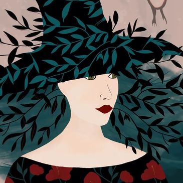 Beautiful witch - Halloween art - Michelle Ingari