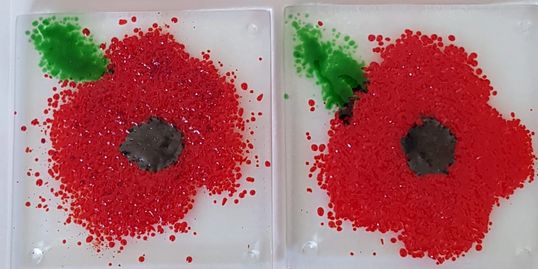 Poppy Coasters from the remembrance range