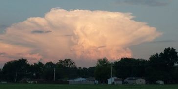 Large Supercell Thunderstorm at Sunset