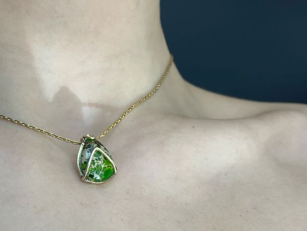 stone setting custom fabricated brass handmade setting