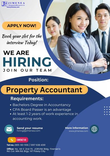 Jimenea Management resources Property Accountant hiring