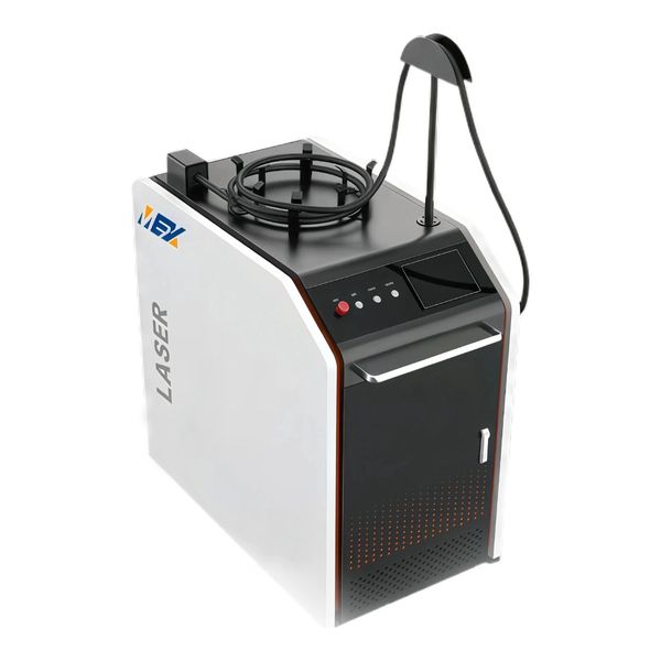 Compact laser marking machine in black and white.
