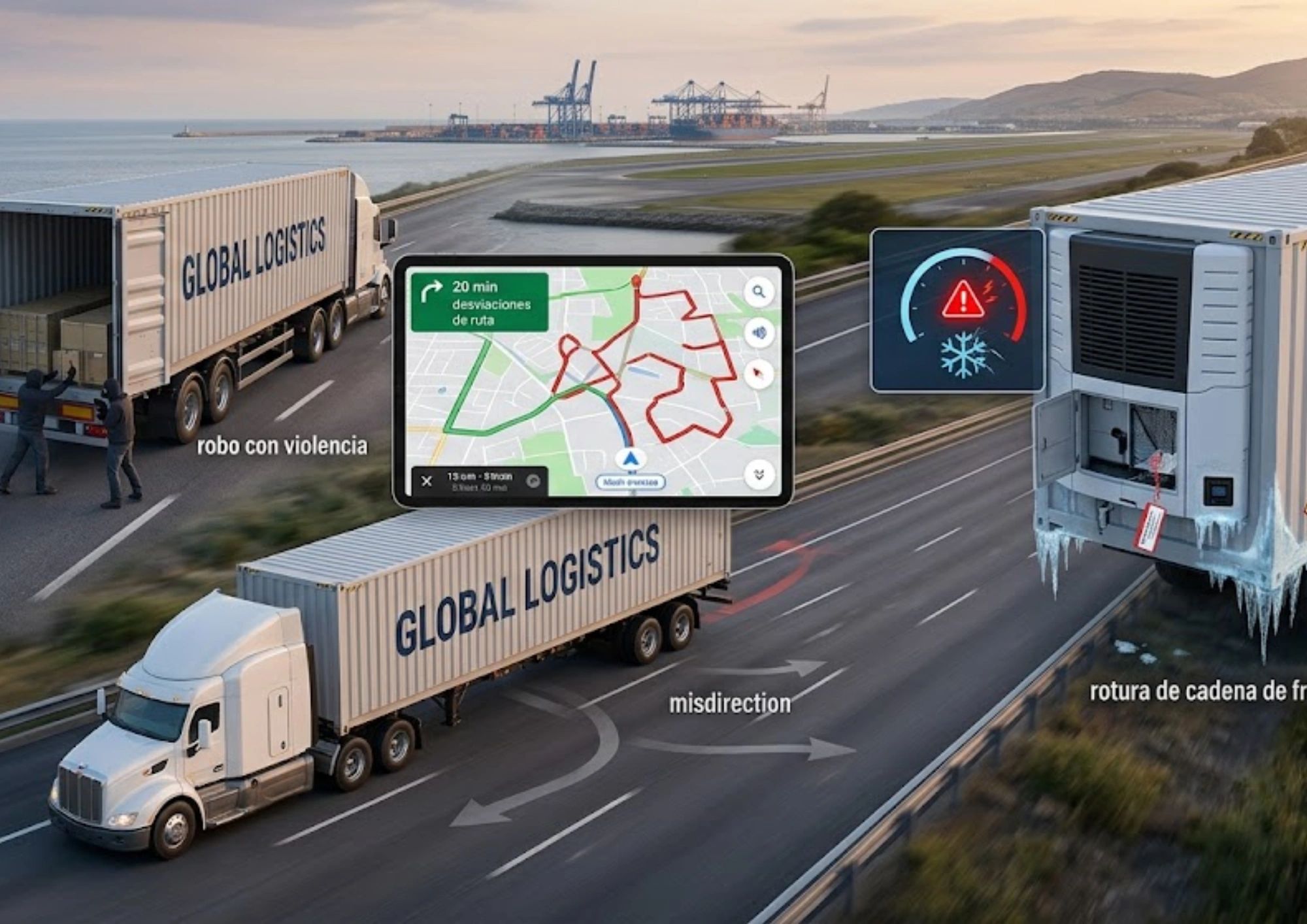 Camiones Global Logistics enfrentan robo, desviaciones y problemas de frío.