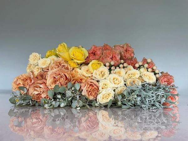 fleurs pour mariages thématique bord de mer avec echeverias roses et senecio moderne élégant