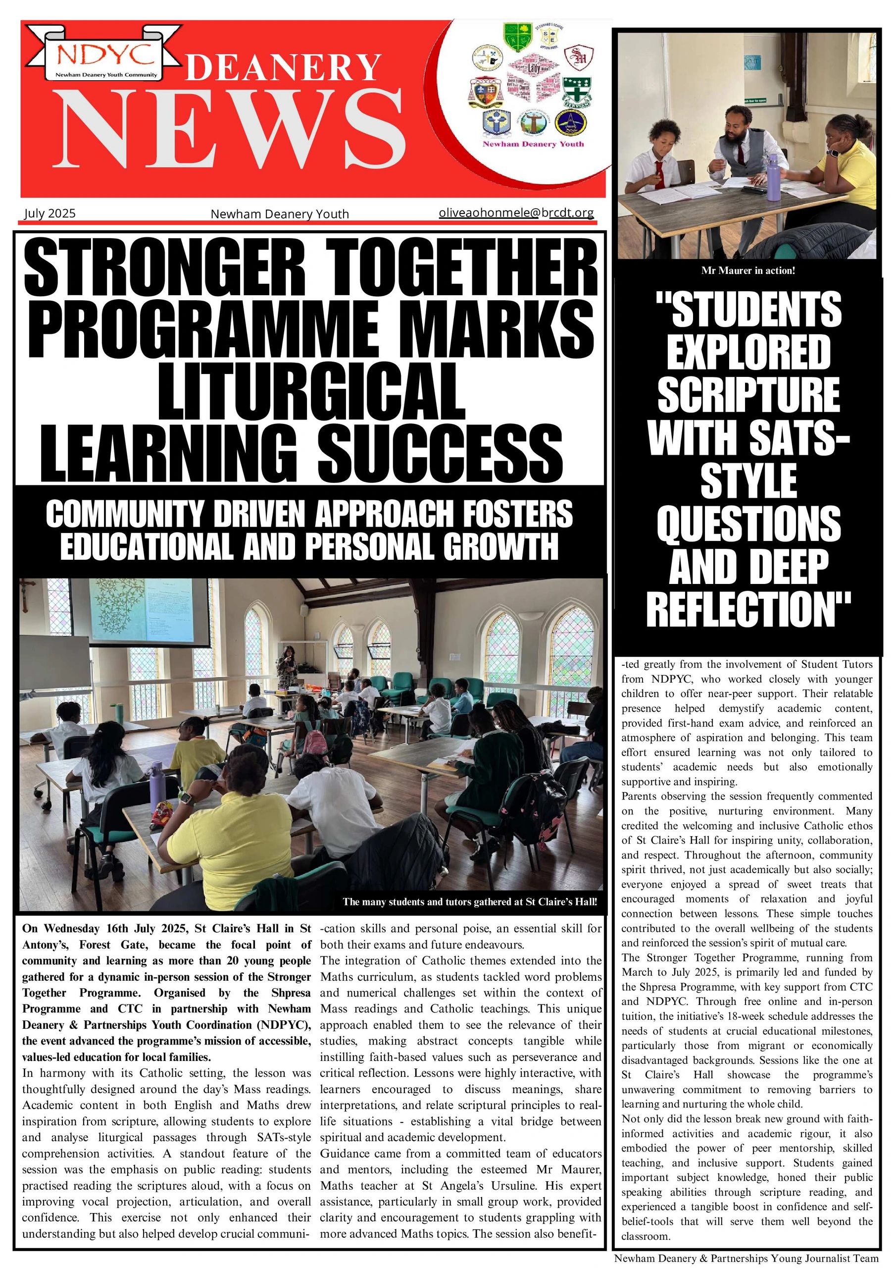 One Together Programme Stronger Together Programme 2025