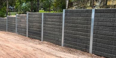Dark Sandstone Concrete Sleeper Retaining Wall 