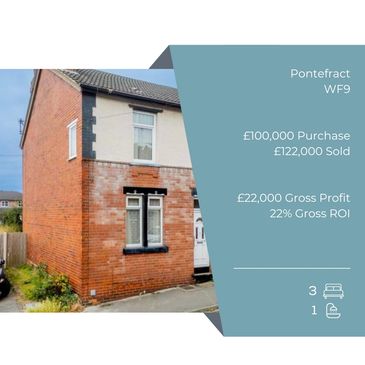 Brick end-terrace house in Pontefract with 3 bedrooms and 1 bathroom.